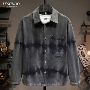 LIANSENNIAO | Áo Jean Nam In Tie Dye Thêu Đẹp Thu Rộng Thời Trang Retro