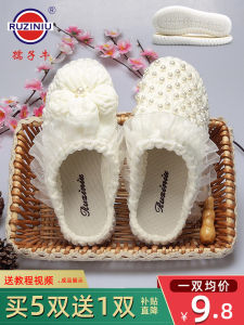 Handcrafted Crystal Anti-slip Wear-resistant Bull Tendon Shoe Bottoms Simple Style Home Slippers Womens Summer Flip Flops