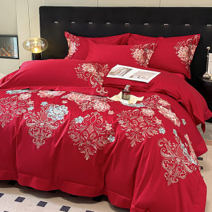 A-Class 200-Thread Count Long-Staple Cotton Four-Piece Set Pure Cotton Embroidered Bedding Set for Maternity And Infants