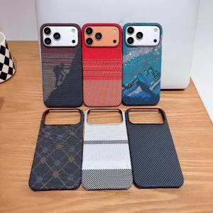 other | Frameless Carbon Fiber Kevlar For Magsafe Magnetic Phone Case For iPhone 17 16 15 14 13 Pro Max Air PC Texture Shockproof Cover