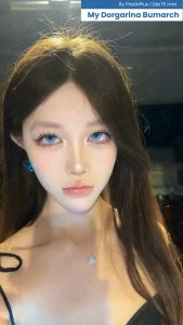 Cod Softlens OLALILA My Dorgarina Warna Biru Bumarch 15mm Natural Lens By Pinkin Softlens Normal & Minus