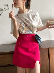 Hello Canon Irregular A-Line Mini Skirt Womens Summer 2024 New Design Sensation Small Audience High Waist Slim Fit Skirt