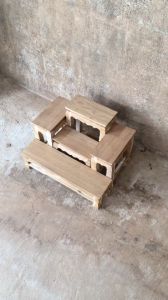 KODANG  ตัวลูกโต๊ะหมู่บูชาไม้สัก หมู่ 5 หน้า 4 กว้าง 30 ซม. ยาว 40 ซม. สูง 26 ซม. (เฉพาะตัวลูก) ไม่ทำสี