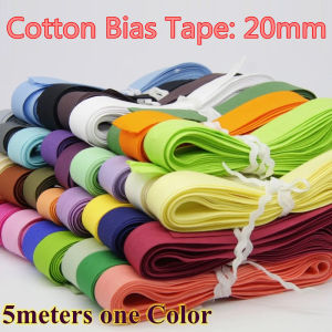 20mm Width Cotton Bias Binding Tape Folded Cloth Strip for DIY Sewing Accessories Edge covering Craft 5 meters per bag