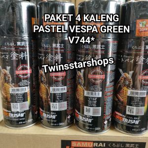 Pilok Cat Semprot Smurai Paket Lengkap 4 Kaleng Pastel Vespa Hijau Green V744  Epoxy Uch 210 White 102 744 Clear Glossy 128 400ml