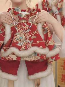 Comfortable Cotton Hanfu Set New Winter Style Two-Piece Baby Girls Traditional Chinese Costume New Year Visiting Clothes