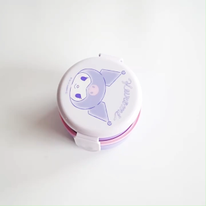 SKATER Antibacterial Round Lunch Box 500ml (2 Layer) w/ Mini Fork Hello Kitty/ Cinnamoroll/ Kuromi/ Monster