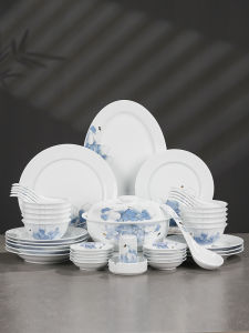 JINGDEZHEN | Bộ Dụng Cụ Ăn Bàn Sứ Trắng Mới