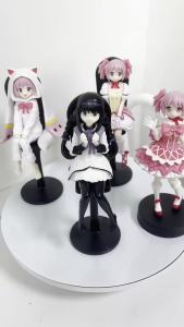Bandai | Puella Magi Madoka Magica Figure Madoka Sayaka Noodle Stopper Sitting PVC Anime Collectible Model Desk Decor Gift For Anime Fans
