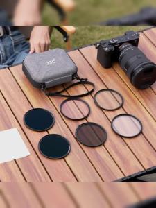 JJC | JJC 4 Pocket Filter Case for Circular Filter Up to 95mm W Belt Loop Dustproof Camera Filter Storage Wallet for ND UV CPL Filter