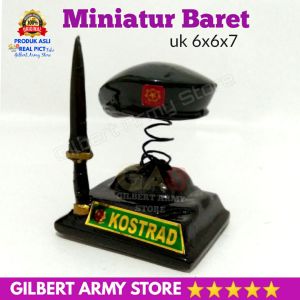 GILBERT ARMY STORE Miniatur Baret Kostrad Tni Pajangan Dashboard Dasboard Mobil goyang Unik Keren Terbaru