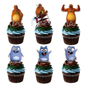 Takara Tomy | Grizzy and the Lemmings Birthday Decorations Party Favors Stickers Poster Backdrop Banner Cake Decoration Baby Showe Gift Toys