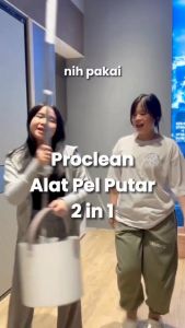 Spin Mop Proclean Set Alat Pel Lantai Putar Dengan Ember 2in1 Wash And Dry