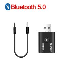 Bluetooth 5.0 2 in 1 Transmitter Receiver 3.5mm AUX USB Audio Adapter for TV Car Speaker Headphone