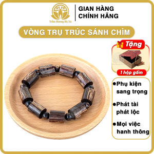 Vòng tay trầm hương trụ trúc sánh chìm đeo tay nam nữ Trầm Hương Hà Xá