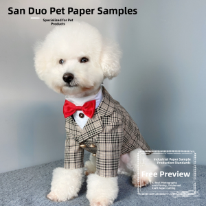 Wedding Dress Paper Pattern for Cats And Dogs Gentleman Suit Draft Pet Teddy Golden Retriever French Bulldog Marriage Sample Template