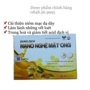 Nano NGHỆ MẬT ONG hộp 15 túi x 10ml - Cải thiện niêm mạc dạ dày làm lành vết loét trung hoà và giảm tiết acid dịch vị