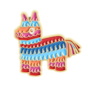 Creative Donkey Pinata Enamel Pins Funny Mexican Pinata Game Rainbow Donkey Brooches Clothes Lapel Badge Jewelry Gift Friends