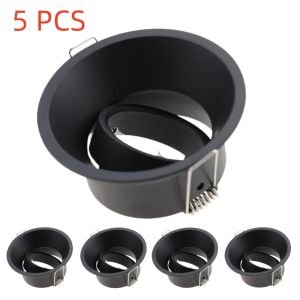 JOYINLED Black White LED Downlight Ceiling Lamp Frame Round Fixture Holders Adjustable for MR16 GU10 Bulb Spotlight 1/5PCS