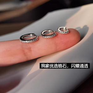 925 Sterling Silver Earrings for Women Sleeping Friendly Zirconia Stones Post Earrings Fashionable Minimalist Hoop Earrings