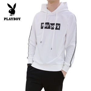 PLAYBOY Sweater Hooded Mens Long-sleeved Sweater Spring and Autumn Youth Popular Sweater M-4XL