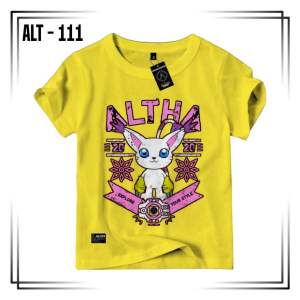 BAJU ANAK PEREMPUAN || KAOS DISTRO ANAK ALTHA CODE ALT 111 KUNING || BAJU ANAK LAKI LAKI 1-10 TAHUN TERBARU