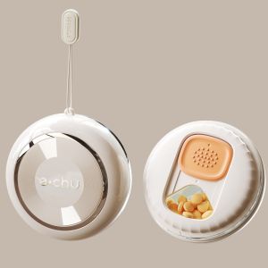 Portable Outdoor Waterproof Moisture-proof Medicine Box Tablet Divider Rotating Pill Organizer Compact Travel Health Care