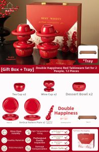 MODERN SWEETHOME | Wedding Tea Cup Red Dinnerware Set