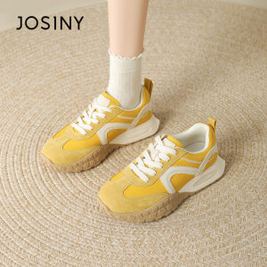 Josiny | Yellow Elevated Thick Sole Breathable Stylish Sports Shoes