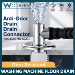 Premium Chrome Floor Drain Joint Ultimate Anti-Odor Insect Proof Washing Machine Drain Connector No Overflow