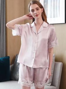 Lace Style Silk Pajamas Set