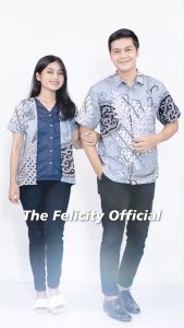felicitybatik - Atasan Couple Blouse Batik Wanita Kemeja Pria Batik Couple Seragam blus batik manggis