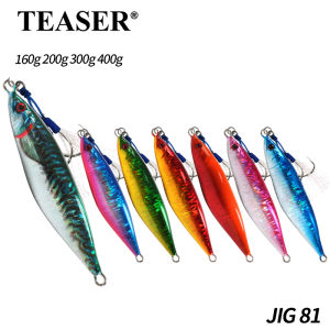 TEASER J81 3D Print Laser S Shape 160g 200g 300g 400g Artificial Bait Boat Fishing Jig Lure Hard Metal Sea Fishing Lure Pesca