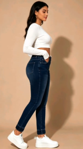 GARTERIZED LADIES PANTS STRETCHABLE QUALITY FITTED JEANS FOR WOMEN #6301
