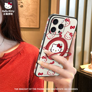 New Year Hello Kitty Phone Case for Apple 16Promax New Design with Stand Red Magnetic Absorption Sanrio Kitty Cat Protective Shell