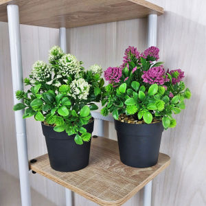Pot Bunga Plastik Tanaman Hias Palsu Mini Artificial Ornamen Dekorasi Pajangan Rumah Buatan COD PBP89