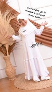 GAMIS SET HIJAB ANAK MANASIK HAJI BAHAN CRINKLE AIRFLOW 2-10tahun