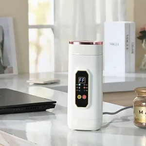【SG Stock】Portable Electric Heating Insulated Water Bottle Small Size USB Powered Car Mounted Constant Temperature Cup Battery Operated