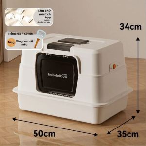 HELLOLEIBOO | Hộp Cát Vệ Sinh Cho Mèo Chống Bắn Tán Kiểm Soát Mùi
