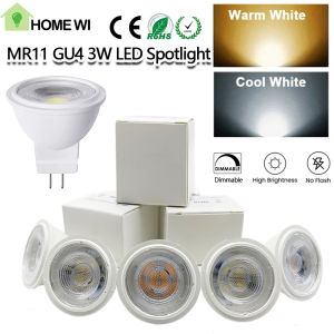 หลอดไฟ MR11หรี่แสงได้ ° 36หลอดสปอตไลท์ไฟ LED 3วัตต์ GU4 2835 SMD 110V 220V 12V-24V แทนหลอดฮาโลเจน30วัตต์โคมไฟสีขาวนวลเย็นประหยัดพลังงาน