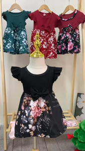 BCBL Dress for Baby Girl 3 6 18 Months Purple Red Dress for Baby Fly Sleeve Bow Baby Summer Dress