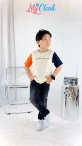 Lily And Clark Kaos Anak Laki-Laki Warna Cream combine KLC102