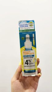 Serum Garnier Skin Naturals Bright Complete Anti-Acne Booster Giảm Mụn Mờ Thâm 30ml [Chính Hãng]
