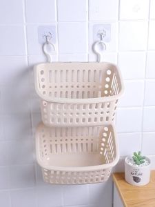 ตะกร้า ตะกร้าใส่ของ ติดผนัง ตะกร้าพลาสติก ตะกร้าเก็บของ เหมาะสำหรับใช้ในห้องน้ำห้องนอน มี 2 ขนาด