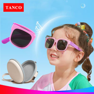 TANCO 1019Y Kính râm có thể gập lại cho 3-8 tuổi trẻ em 100% chống UV đầy màu sắc Khung thiết kế di động Kính râm thể thao ngoài trời