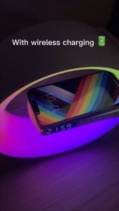 BIG G LAMPU RGB + WIRELESS CHARGER HP FAST CHARGING WIRELESS CHARGER STAND JAM ALARM APP R
