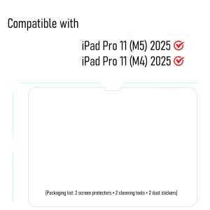 For iPad Pro 11 M5 2025 Full HD Tempered Glass Film Screen Protector On iPad Pro 11 M4 Tablet 9H Anti Scratch Cover 2-Pack
