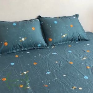 Bộ 3 món ga gối cotton poly (1 ga + 2 vỏ gối) - decor phòng ngủ các mẫu mã đa dạng - Bầu Trời Sao Búp Bê Tím Cây Thông Đen...