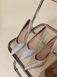 Daphne | Silver Rhinestone Pointed Toe Stilettos