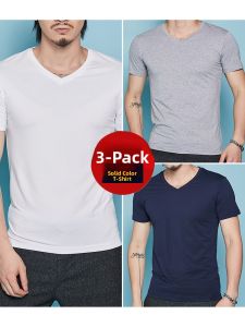 HKRUT | Slim Fit V-Neck Cotton T-Shirt